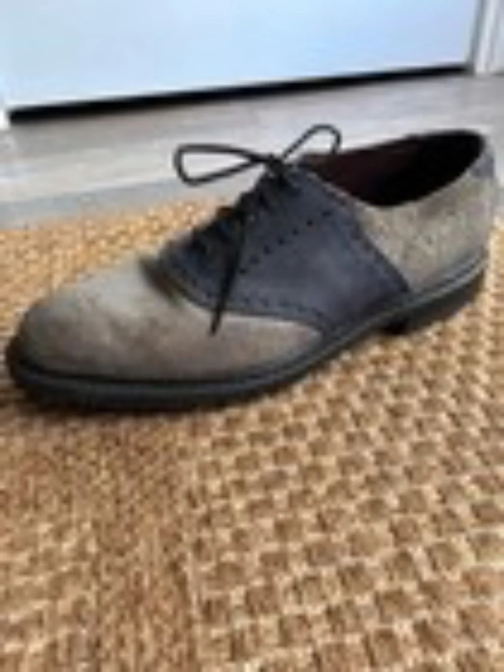 Allen Edmonds Pierpont gray blue leather dress saddle shoes 10D nwob new